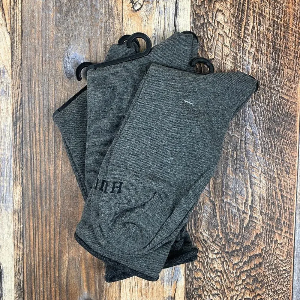 HUE Women's One Size Graphite Heather Jean Socks 3-Pack